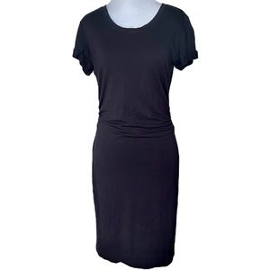 LOFT Outlet Lounge Black Ruched T-Shirt Dress / Size Small